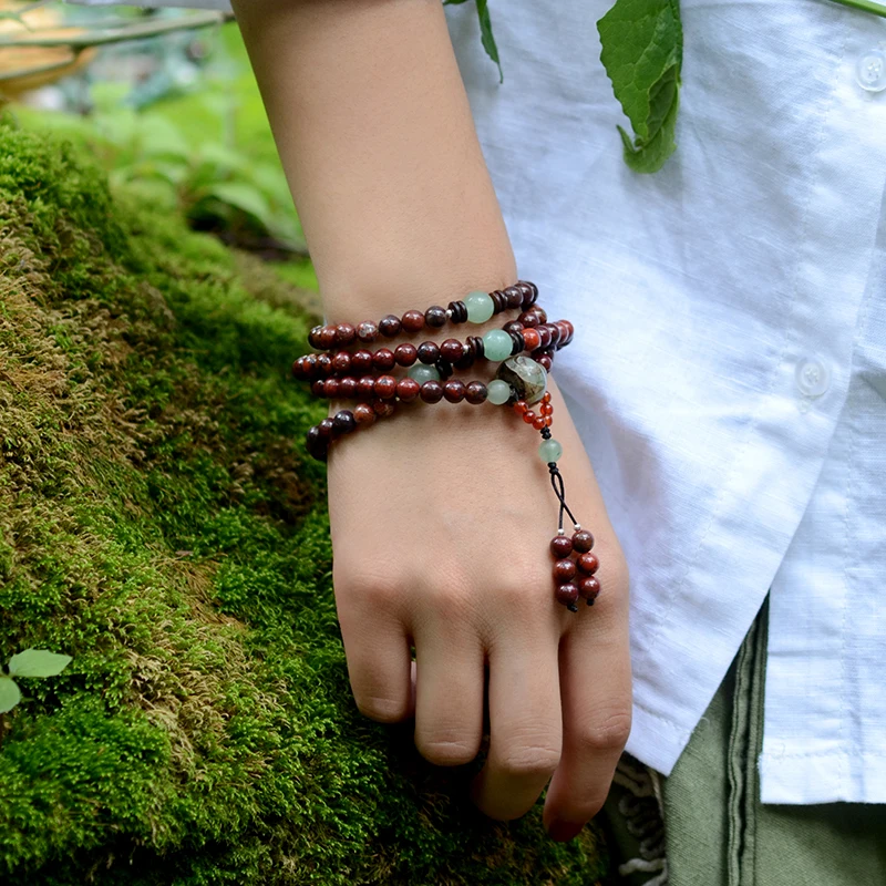 Günstig Perlen Armband vintage Dzi Perlen anhänger Bohhda Halskette naturstein handgemachten schmuck wrap charm Armbänder für frauen 2019
