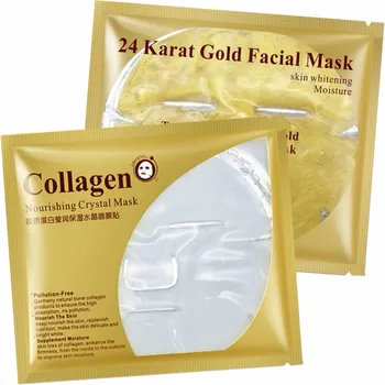 

24k Gold Collagen Crystal Face Mask Gel Moisturizing Firming Skin Brighten Skin Tone Facial Masks Sheet Patch maquiagem