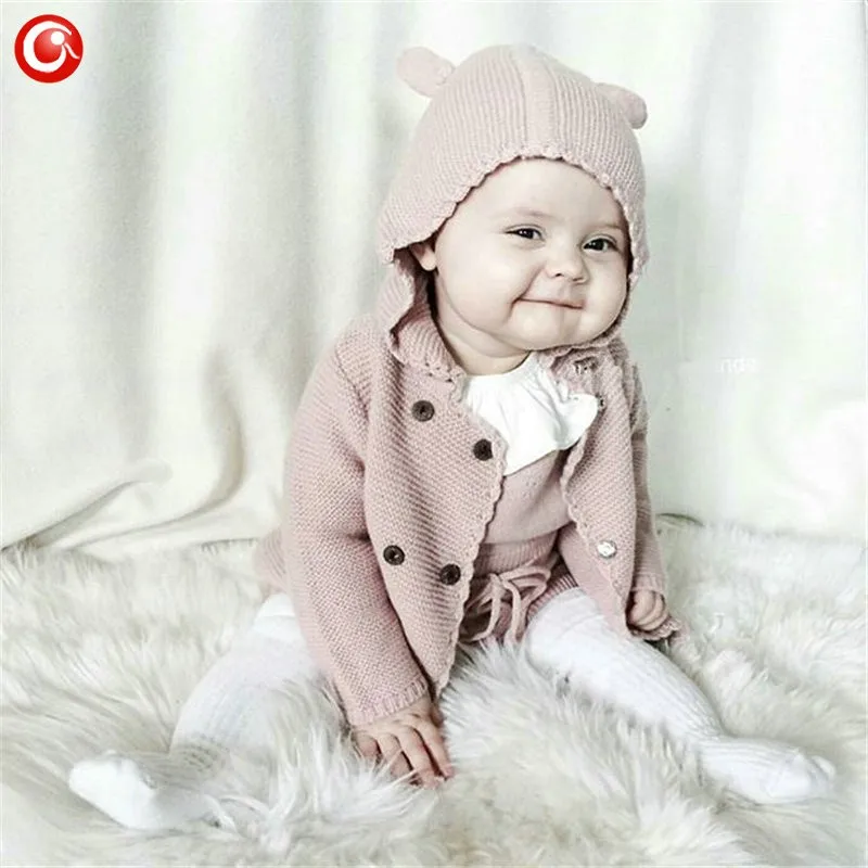2016 AutumnWinter Kids Girls Hooded Cardigan Double Breasted Cotton Sweater For Children Boy Baby Girl Soft Knit Jumper Clothes (6)