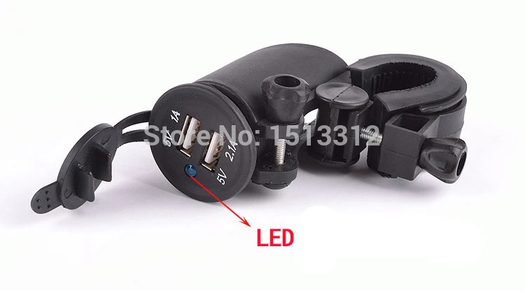 Plugue de Alimentação com 22-30mm Impermeável Motocicleta Dupla Usb Carregador Isqueiro Guiador Montagem 1.5 m Cabo Diy 12 24 v 6 com 22-30mm guiador montagem 1.5 m cabo