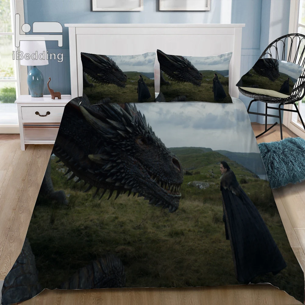 Hot Classic Game of Thrones Dragon 3D Bedding Set Printed Duvet Cover Set Twin Full Queen King Size Dropshipping