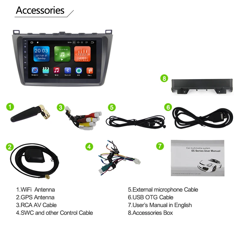 Best Eunavi  9" 8 core PX5 2Din GPS Navi Car Radio Android 8.1 Multimedia Player for 2008 2009 2012 2013 2014 2015 Mazda 6 Rui wing 3