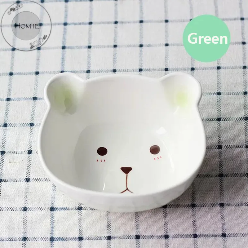 HOMIE Ceramic Cartoon Bear style Dishes Plate Fruit Salad Bowl Tableware Home Party Decor Dining Supplies Children's bowl gift10