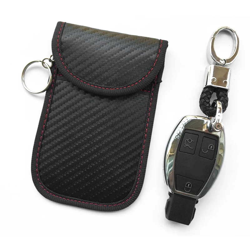 

Carbon Fiber Protect Car Key Case Cover RFID Shielding Signal Blocker Waterproof