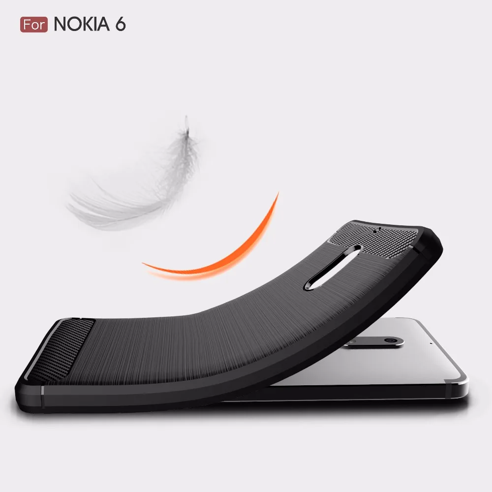 Новейший экологический чехол из углеродного волокна TPU для Nokia 6 2017 5 дюймов мягкий