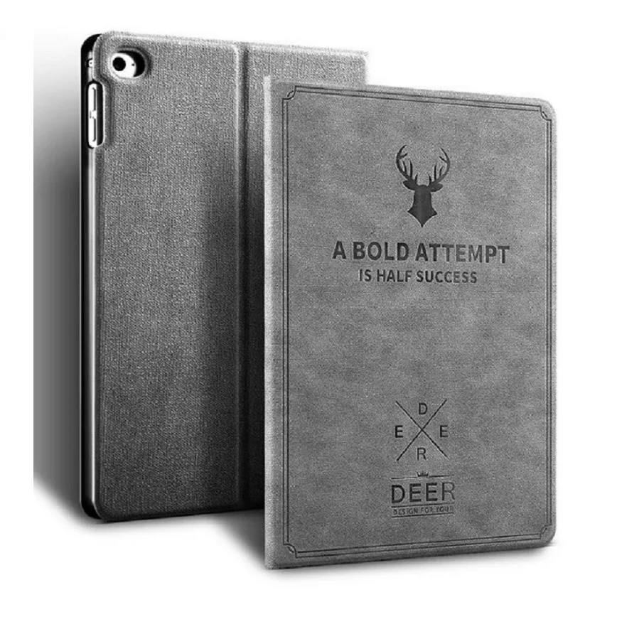 

New Coque For iPad mini 4 Case Smart Awake Sleep A1538 A1550 Cartoon Deer Flip Protective PU Case For iPad mini 4 Stand Cover