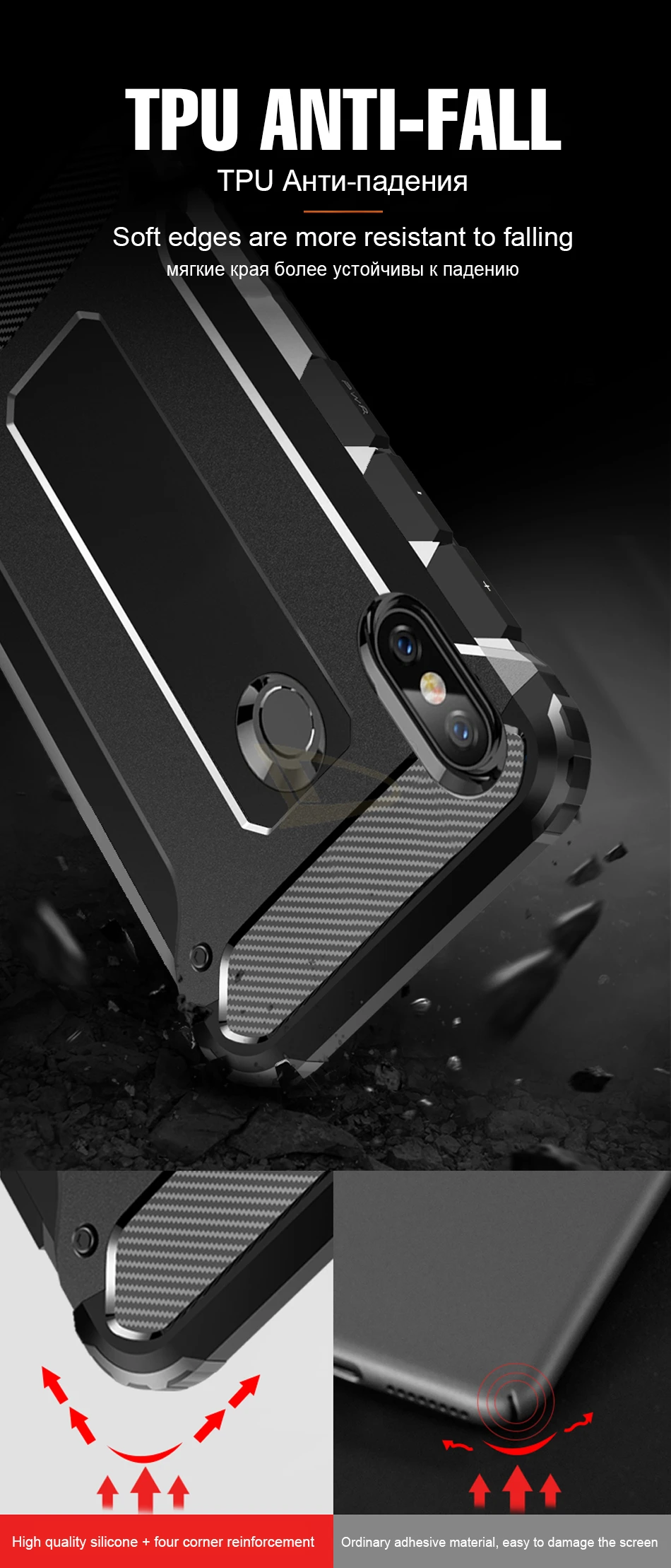 Luxury Armor Shockproof Case For Xiaomi Redmi 5A 6A Note 5 Note6 Pro Sadoun.com