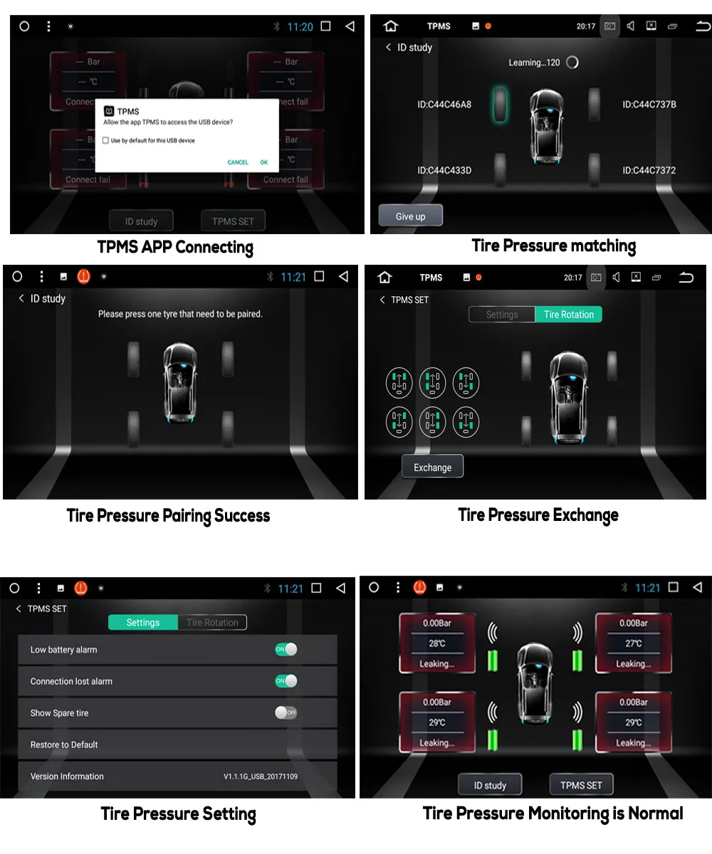 Navivox Android TPMS монитор давления в шинах Android навигационная система контроля давления в шинах Система беспроводной передачи TPMS