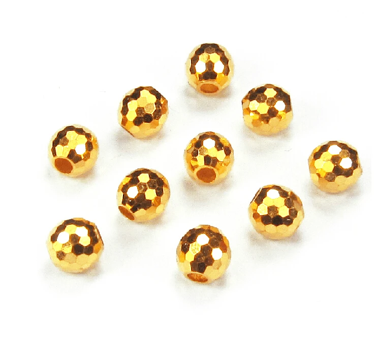 

1Pcs Pure Solid 24K Yellow Gold Pendant Carved Shine Beads 0.20g
