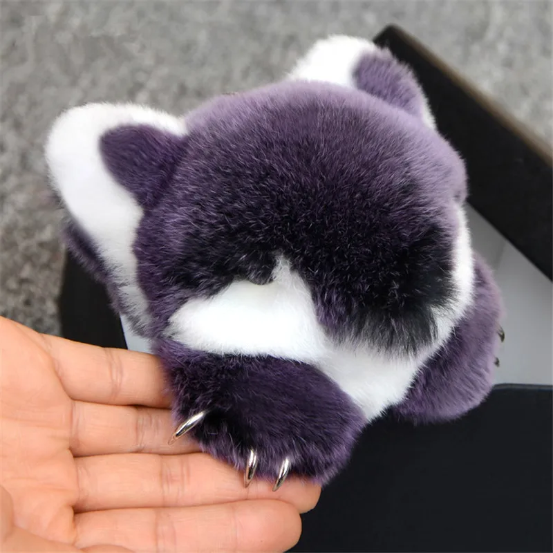 

HOT 8 color 18cm fashion rabbit fur monster bag small fox charming charm key chain toy plush Pompom car key chain key chain smal