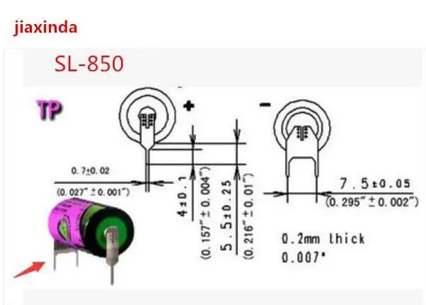 Jiaxinda Горячая новинка SL-850 SL850 SL-850 SL-850-3TP 3,6 V 1/2AA 1200mah литий-ионная батарея ноги сварки ног DIP3-TP