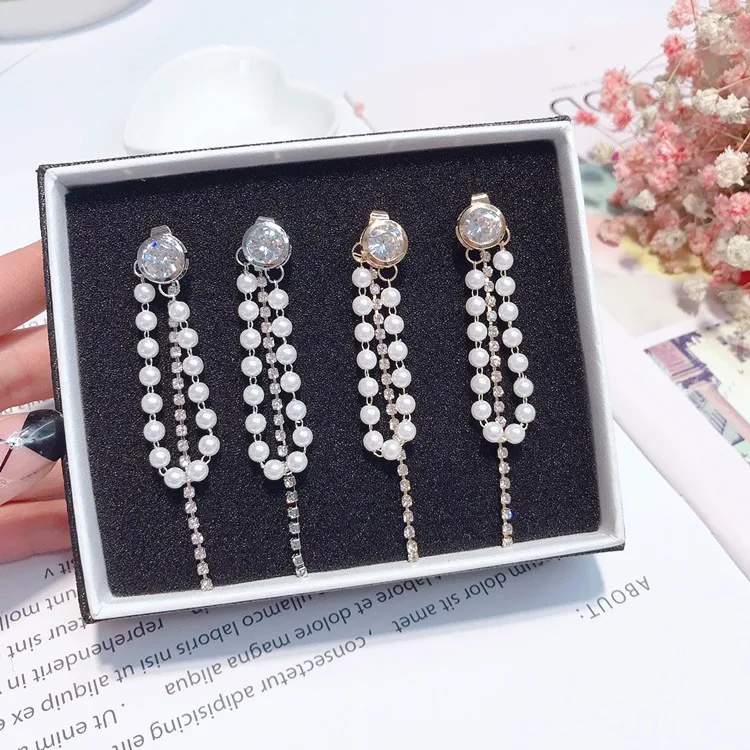 pearl cz earring Hypoallergenic fadeless alloy fashion jewelry dangle earrings for women girl Christmas gift