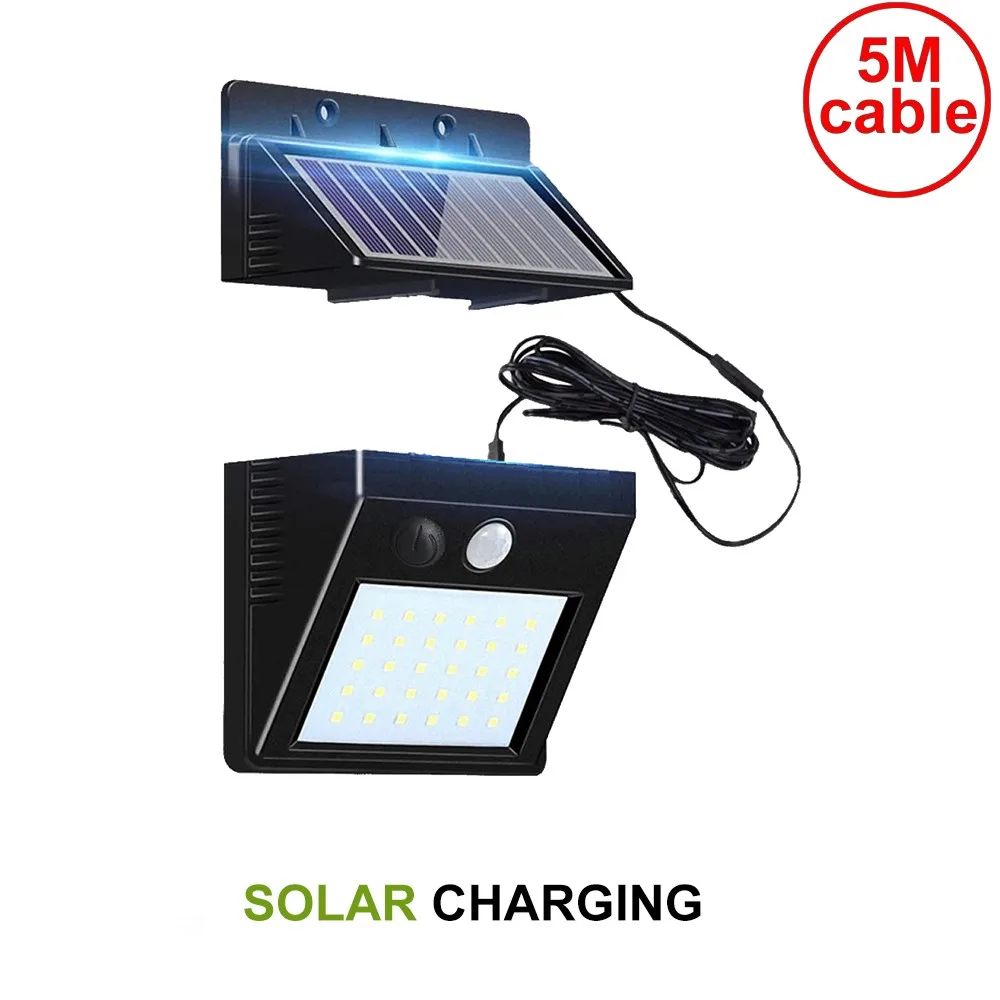 

30 led solar light split panel dimmable mode solar lamp garden yard door garage patio lantern security deck fence decor outdoor