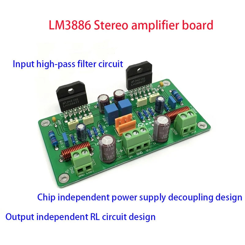 Lusya HiFi LM3886TF стерео усилитель собранная плата 68 Вт + 2 0 канальный аудио 4ом 50 * 2/38 8ом