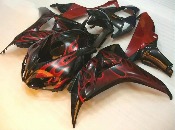 

New ABS motorcycle Bodywork fairing kit 100% Fit for Honda CBR1000RR 06 07 fairings parts CBR 1000 RR 2006 2007 Cool red flame