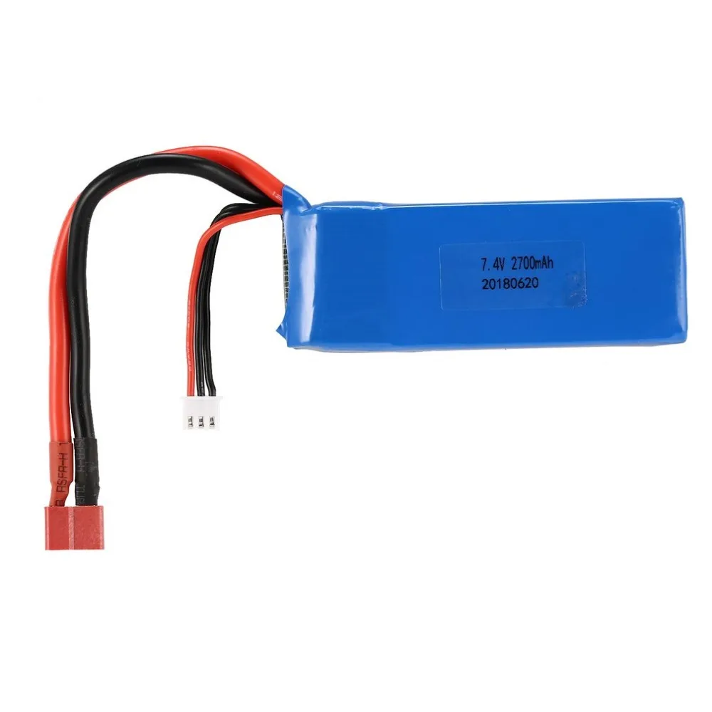 2pcs 7,4 V 2700 mAh 20C 2 S Lipo батарея с Т-штекером для Wltoys 10428-A 10428-B 10428-B2 10428 1/10 RC Гусеничный автомобиль Feilun FT012