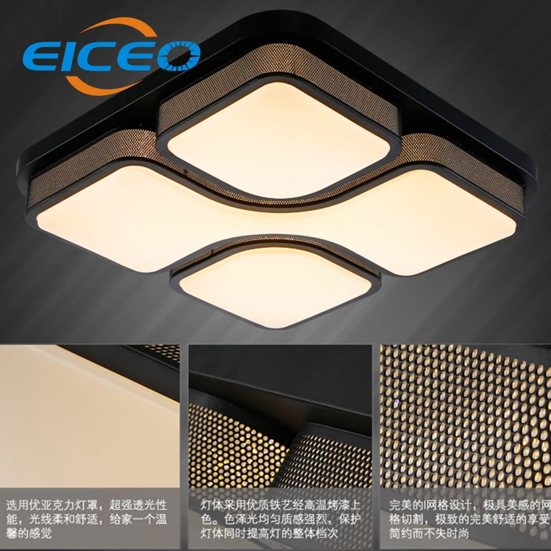 

(EICEO) 2018 LED Square Ceiling Lamp Bedroom Modern Minimalist Living Room Ceiling Lights Shaped Lron Free Shipping AC185-265V