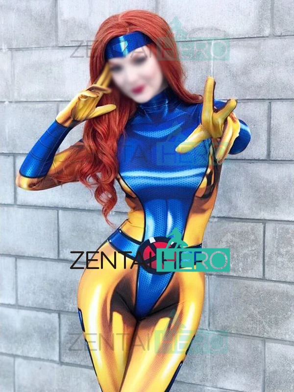 

3D Printed X-Men 90s Phoenix Cosplay Costume Jean Grey Xmen Superhero Costume Lycra Spandex Halloween Zentai Bodysuit