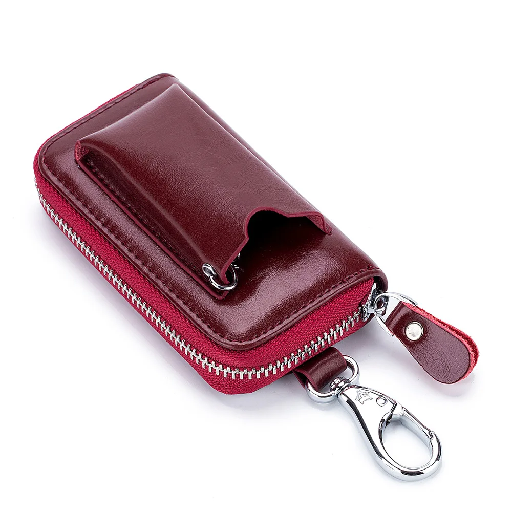 SOUTH GOOSE New Fashion Men Car Key Holders Genuine Leather Multifunction Zipper Home Key Case Housekeeper Women Key Coin Purse