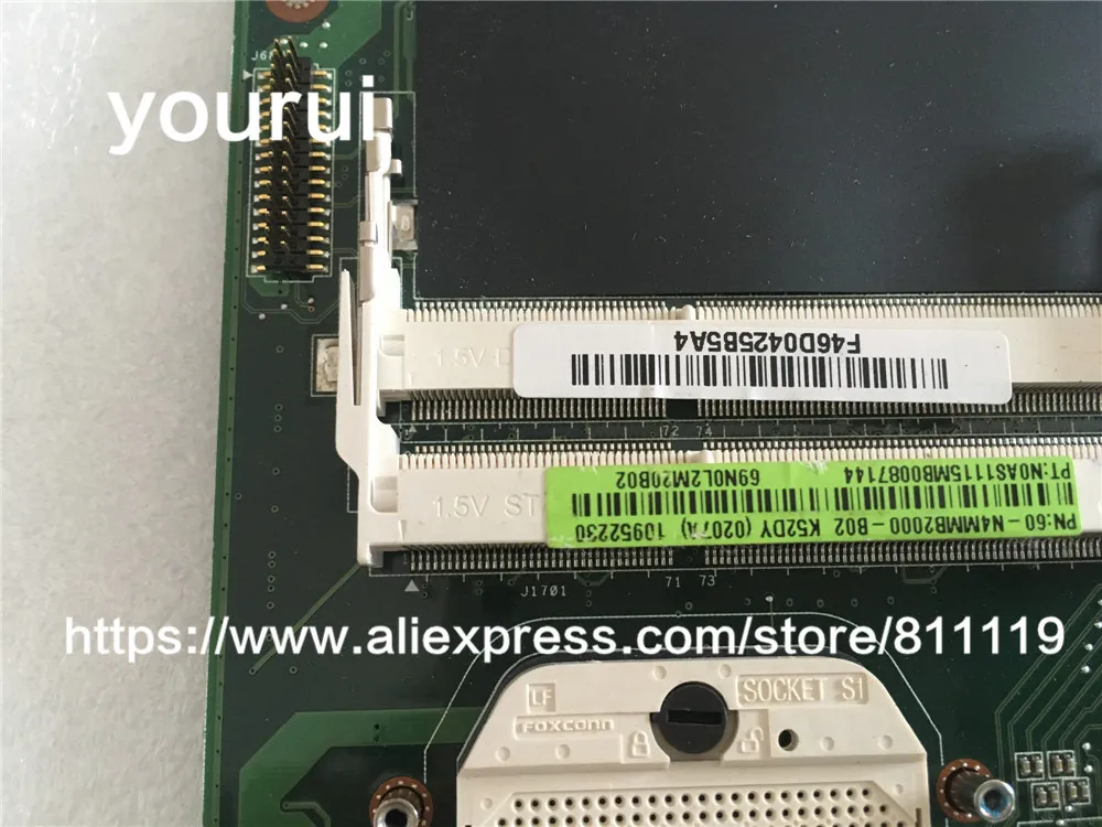 Yourui для ASUS K52DR для материнская плата K52DY A52DR K52D K52DR основной плате REV: 2,1 Для материнской платы с 8 шт. видео карта