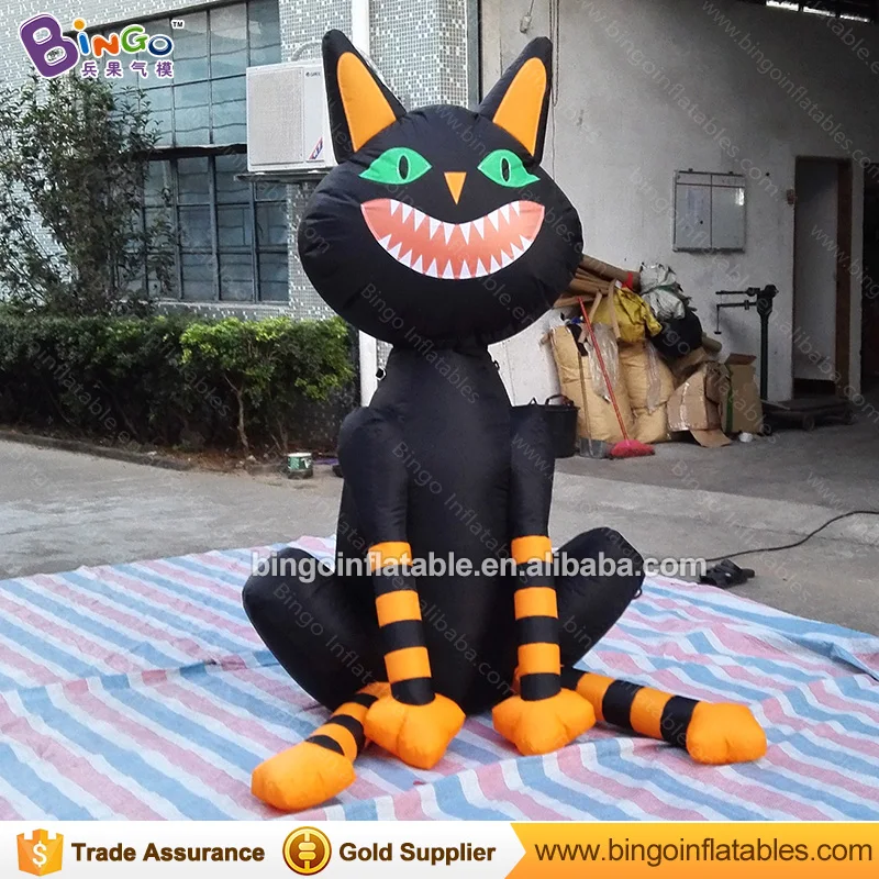 Украшение на Хэллоуин, надувной Черный кот, 2 м/7 футов, гигантский надувной счастливый игрушечный Кот Brinquedos для мероприятий на открытом воздухе, игрушка на Хэллоуин