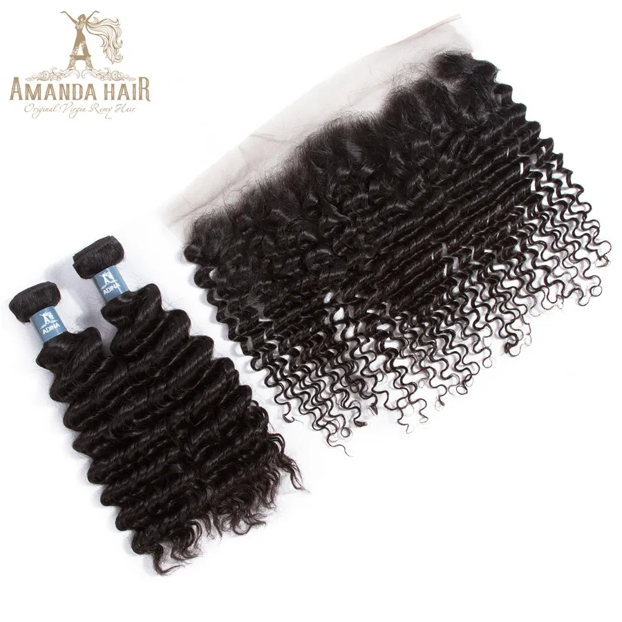 Аманда бразильский глубокая волна 4 пучка с фронтальным закрытием бразильские