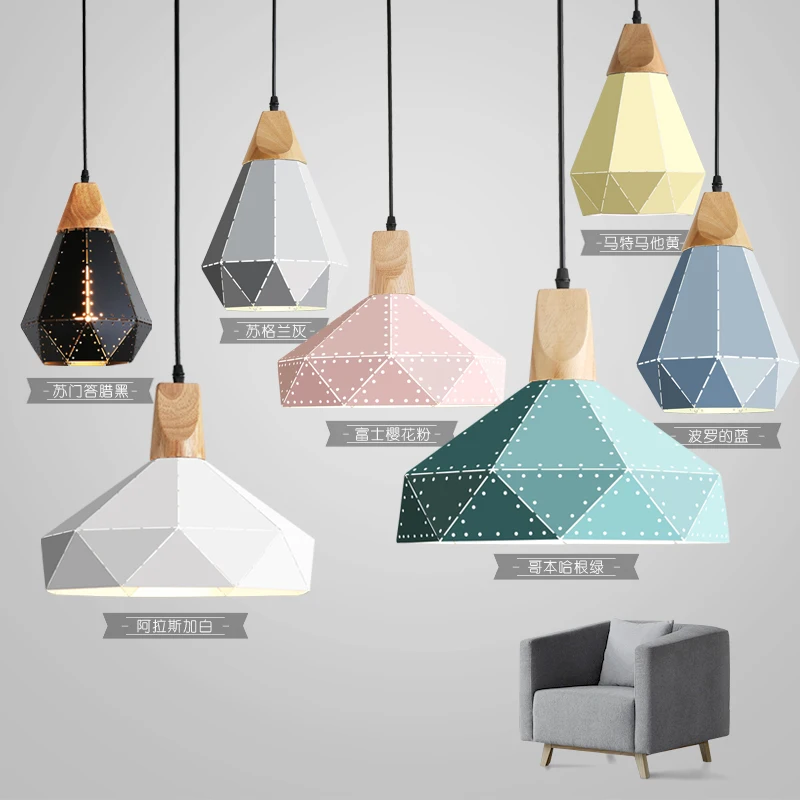  Modern minimalist design pendant lamp Nordic creative colorful led lamp home lighting bar restauran - 32837397460