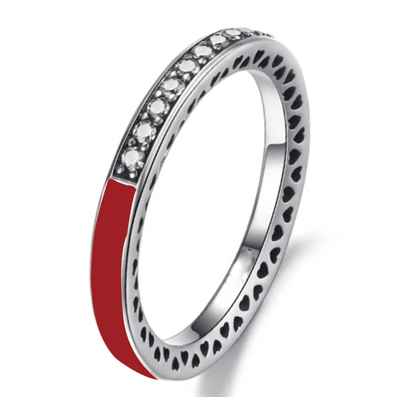 SEIALOY 925 модные серебряные роскошные кольца с кристаллами для влюбленных пар, высокое качество, 7 цветов, очаровательные брендовые кольца вечности для пальцев, ювелирные изделия - Цвет основного камня: JZ090-6