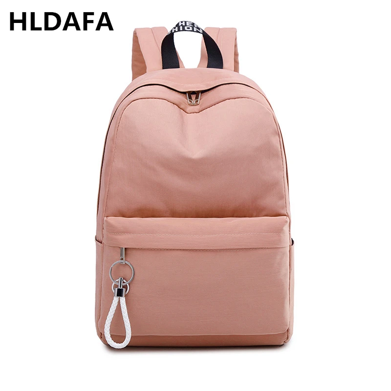 

HLDAFA 2018 Fashion Women Backpack Nylon Solid Men Waterproof Student Bag For Teenagers Girls Bag School Bag
