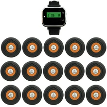 JINGLE BELLS wireless calling system 15 transmitters+1 watch pager waiter calling systems/kitchen hospital calling system pager