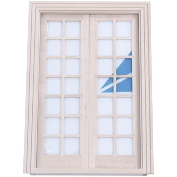 

1/12 Dollhouse Miniature DIY fitment Material Classic French Door Model Toy Doll House Accessories Decoration House Model