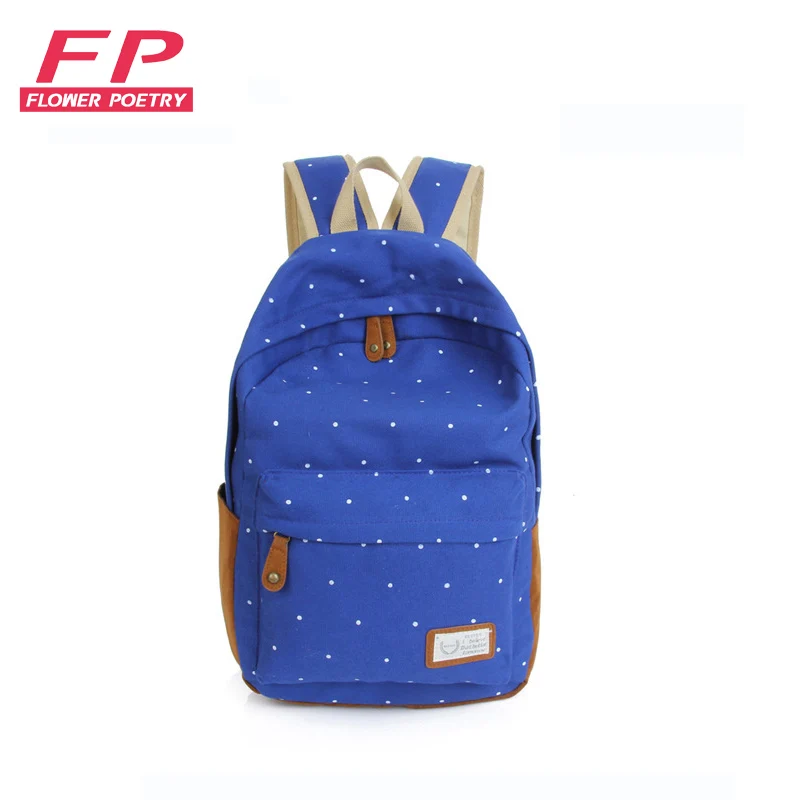 

2016 Vintage School Bags For Teenagers Dot Printing Canvas Women Backpacks Mochila Feminina Casual Travel Bag Backpack For Girl