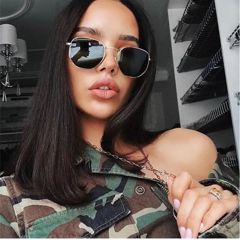 

Flat Lens Hexagonal Sunglasses Vintage Tiny Glasses Luxury Brands Small Sunglasses Women Designer Inspired Sunglasses Mens