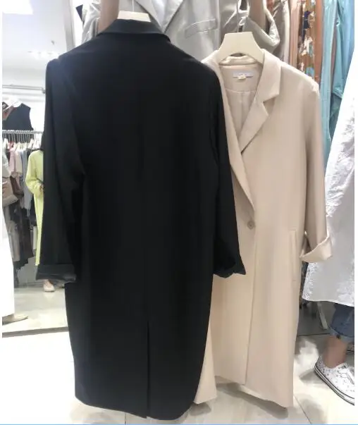 Новый костюм пальто для женщин с длинным рукавом, однотонная верхняя одежда с отложным воротником, куртка, повседневное весенне-осеннее