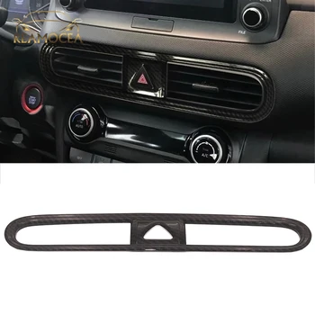 

Reamocea 1Pc Carbon Fiber ABS Car Air Outlet Vent Auto Central Console Frame Trim Cover for Hyundai Kona Encino 2018 2019 LHD