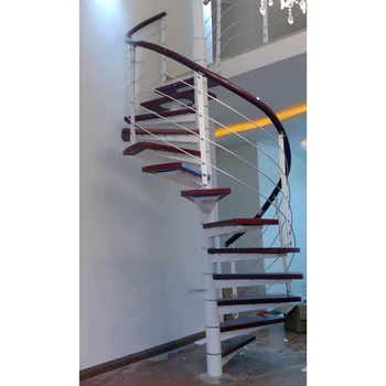 

USA modern spiral steel structural parts design wooden staircase