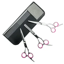 4 шт. ножницы для собак Уход за шерстью домашних животных ножницы набор включает в себя круглый наконечник Топ истончение ножницы