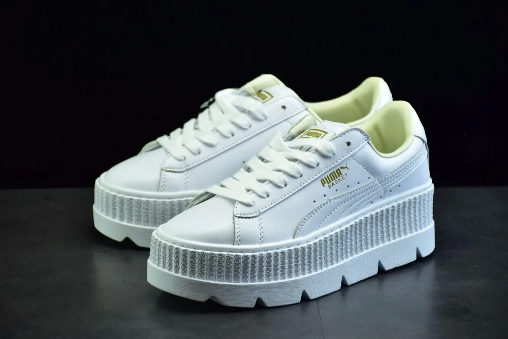 2018New puma на толстой подошве Fenty замши с тиснением Creeper sapatos Для женщин бадминтон