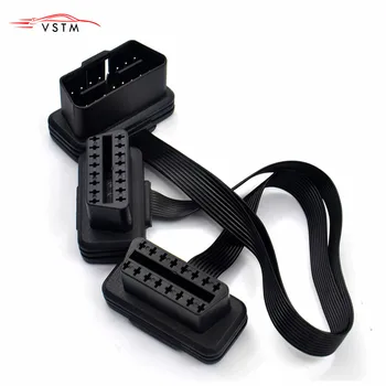 

16pin Male to Dual Female OBDII OBD 16 Pin For ELM327 Extension Connector Cable OBD Cable ODB2 16 pin OBD 2 Adaptor