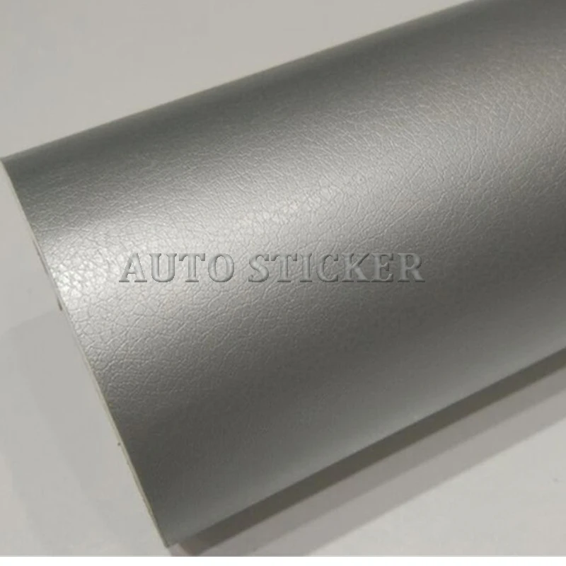 silver leather car vinyl wraps