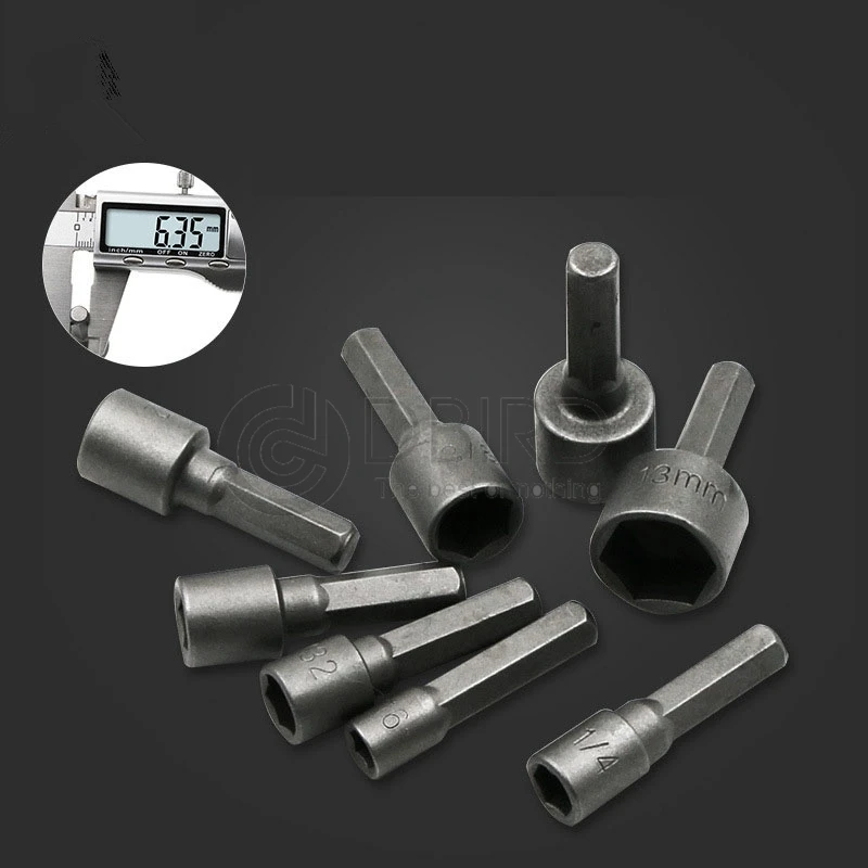 

9Pcs 1/4" Hex Shank Power Nut Driver Drill Bit Metric Socket Wrench Screw 5-13mm Magnetic Nut Driver Set Socket Adapter