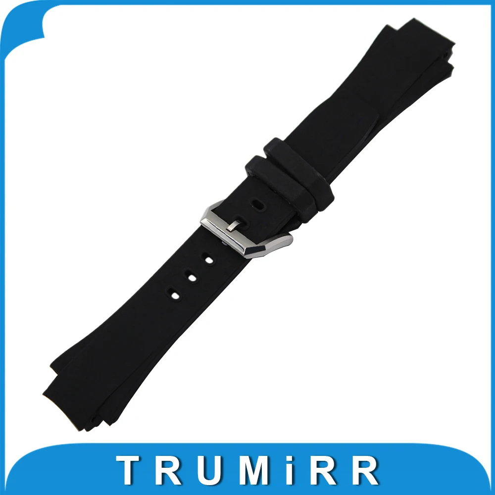 

Convex Silicone Rubber Watchband 26mm x 16mm for IWC Replacement Watch Band Stainless Steel Buckle Strap Resin Wrist Bracelet