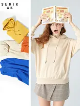 SEMIR Womens Hooded Sweatshirt Women Hoodie Sweatshirt Pullover Hoodie Brushed with Front Kangaroo Pocket and Drawstring Hood front pocket single stripe pullover hoodie