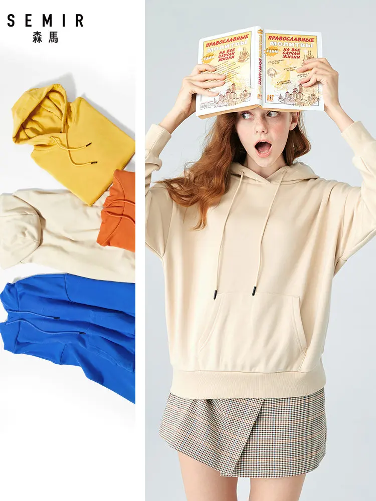 

SEMIR Womens Hooded Sweatshirt Women Hoodie Sweatshirt Pullover Hoodie Brushed with Front Pocket and Drawstring Hood