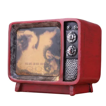 

Zakka American Style Classic TV Piggy Bank Figurine Resin Decor Craft Bar Cafe Window Decorations Fashion Gift Creative Ornament