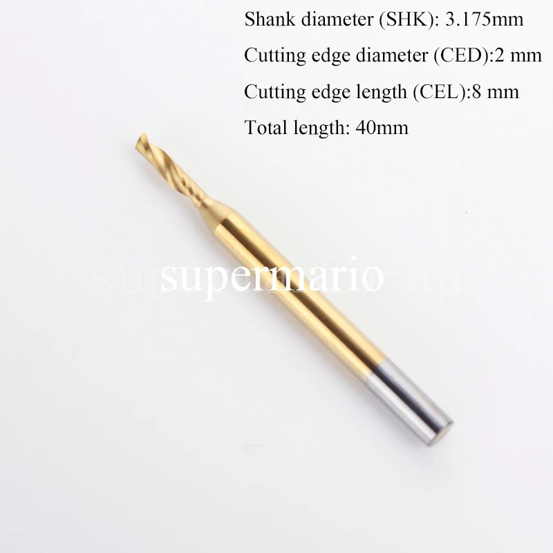 SHINA 1 шт. 3 175 мм фреза с жестяным покрытием одиночная флейта спиральная ЧПУ