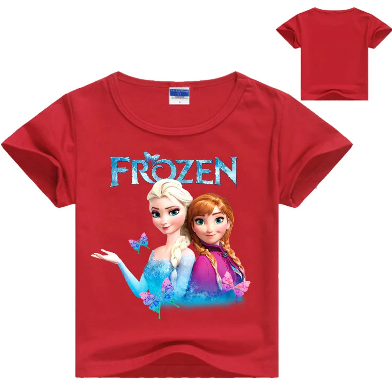 

2-14 years old summer short shirt girl cotton T-shirt 3D printed cartoon vest fashion children's jersey baby breathable top