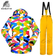 2016 NEW Winter Snowboard Women Ski Set 2PCS/Set Jacket Clothes Pants Windproof Waterproof Breathable Skiing Jackets