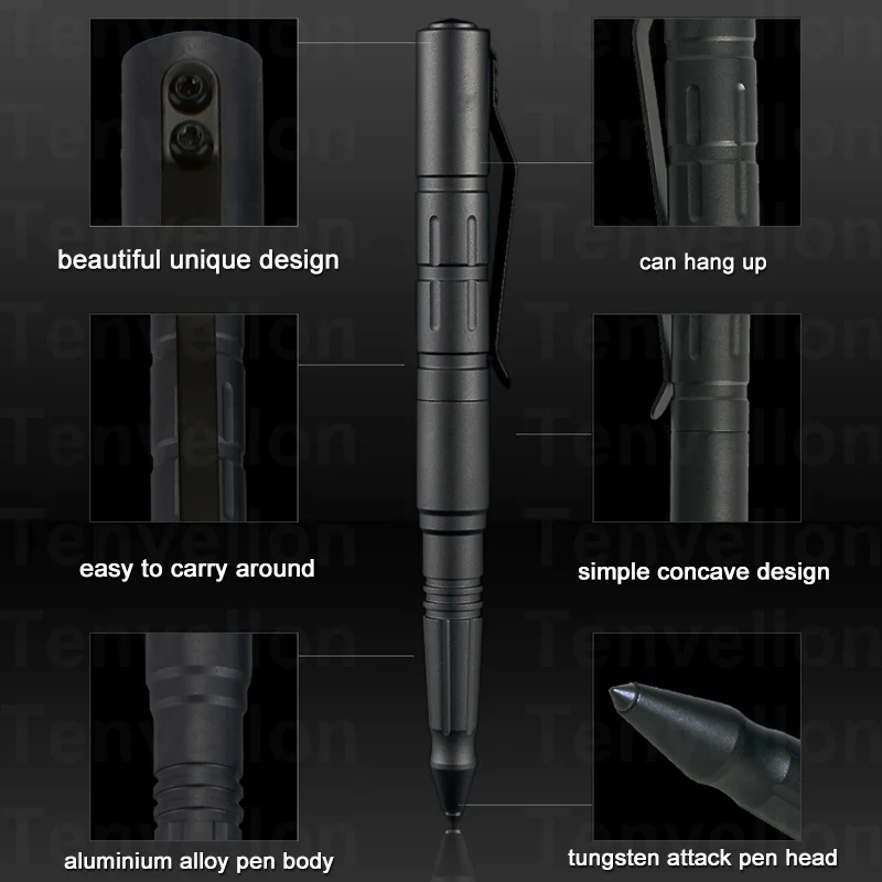 Tactical Pen Self Defense Supplies 4 pcs Military Tungsten Steel Security Protection Pens Personal Survival Defense Tool