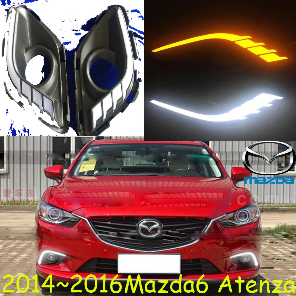 Фара бампера автомобиля для Mazda 6 мазд6 atenza дневной свет~ 2016y Atenza Противотуманные фары светодиодный DRL фары для мазда6 противотуманные фары